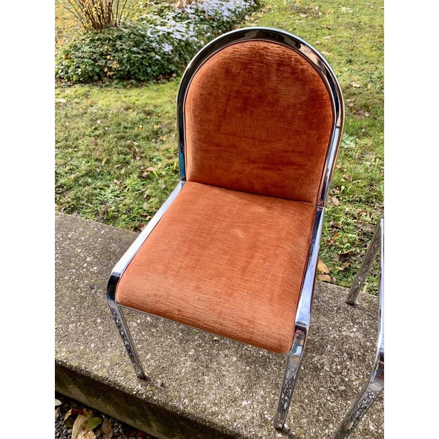 Space Age Side Chairs in the style of Maison Jansen, 1980s, Set of 4 For Sale - Image 10 of 18