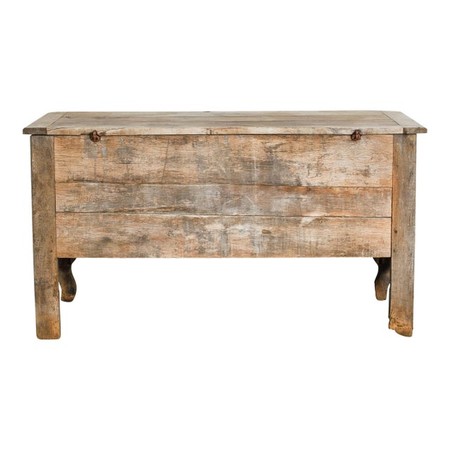 Early 20th Century Vintage French Wood Chest For Sale - Image 4 of 6