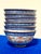 Set of six vintage Chinese rice‑grain porcelain bowls featuring a vivid cobalt dragon motif on the interior and...