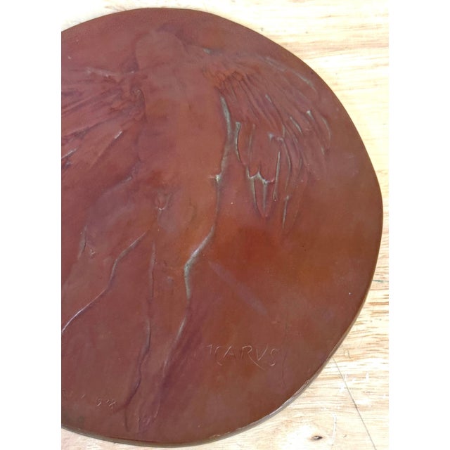 Metal Leonard Baskin, Icarus, Numbered 3/250, Cast Bronze Wall Plaque, 1969 For Sale - Image 7 of 13