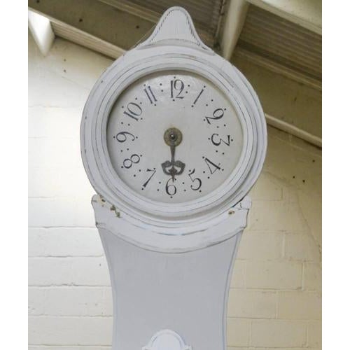 Great example of a very early 1800s antique Swedish mora clock with hand carved detailing to the body and hood as proven...