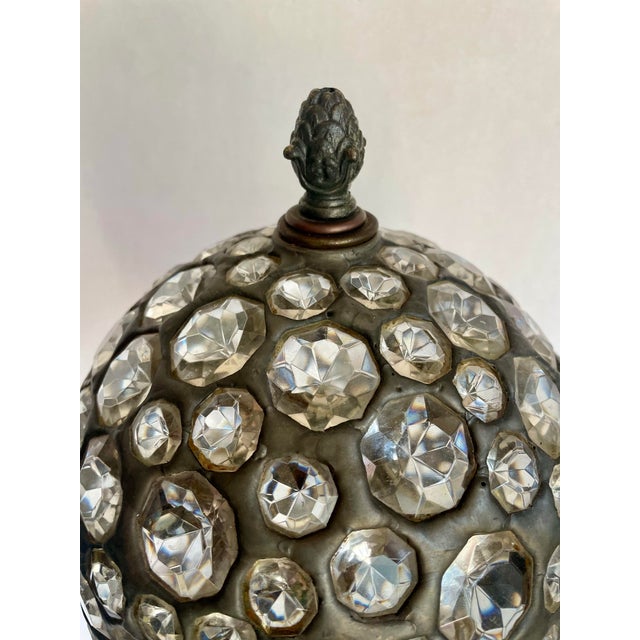 Art Deco 1920's Art Deco Crystal and Bronze Female Figure Table Lamp For Sale - Image 3 of 12