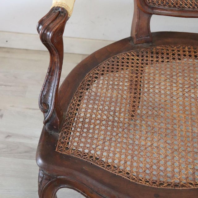 Wood Antique Walnut Sofa in Vienna Straw, 1700s For Sale - Image 7 of 16