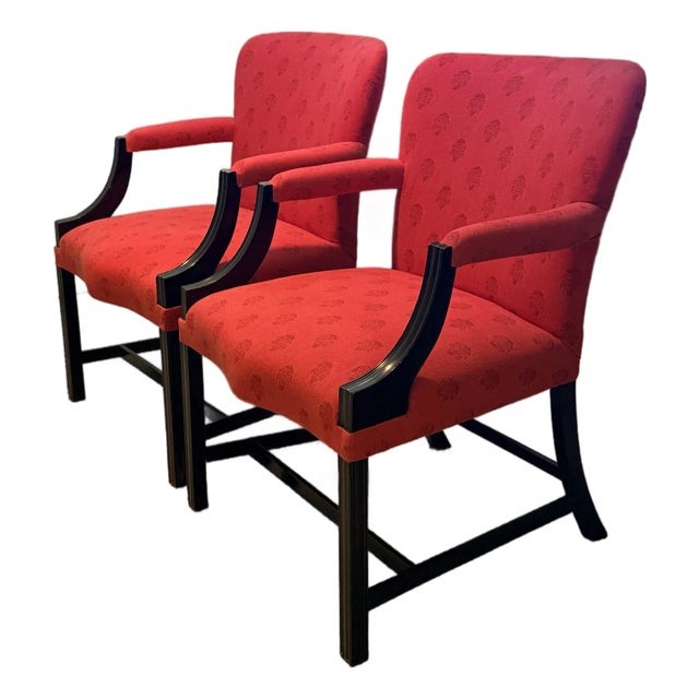 Pair of Rose Tarlow Melrose House Chippendale Arm Chairs For Sale