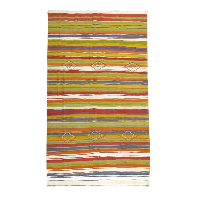 Mid 20th century Turkish Striped Kilim For Sale