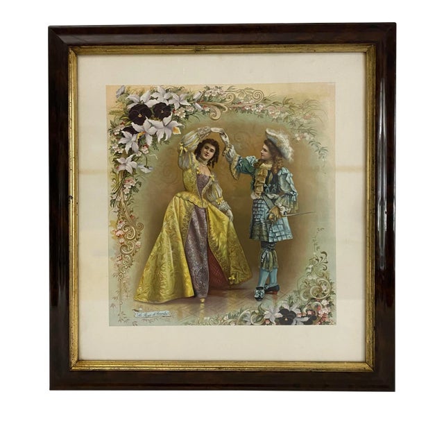 Antique Lithograph "Sir Roger De Coverley" English Dance For Sale