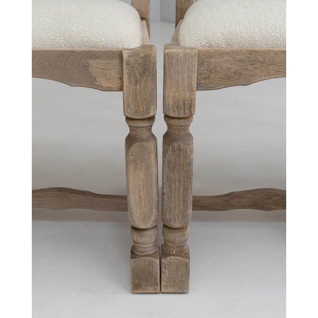 20th Century French Oak Dining Chairs With Upholstered Seats - Set of 4 For Sale - Image 14 of 18