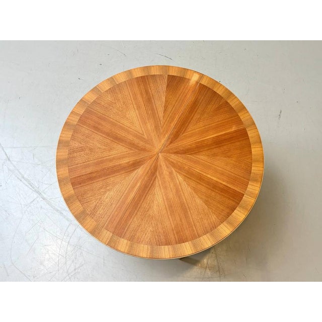 Round Extendable Cherrywood Table with Star Veneer, 1950s For Sale - Image 10 of 16