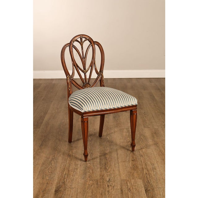 Hepplewhite Style Quality Set of Four Shield Back Dining Chairs For Sale - Image 4 of 18