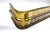 Rustic European 1960s Large Hollywood Regency Brass-Finished Fireplace Fender With Lion Head Ring Pulls For Sale - Image 3 of 11