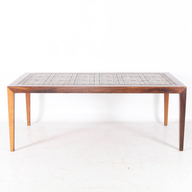 Coffee Tables in Rosewood and Ceramic, 1970s, Set of 3 For Sale - Image 3 of 18