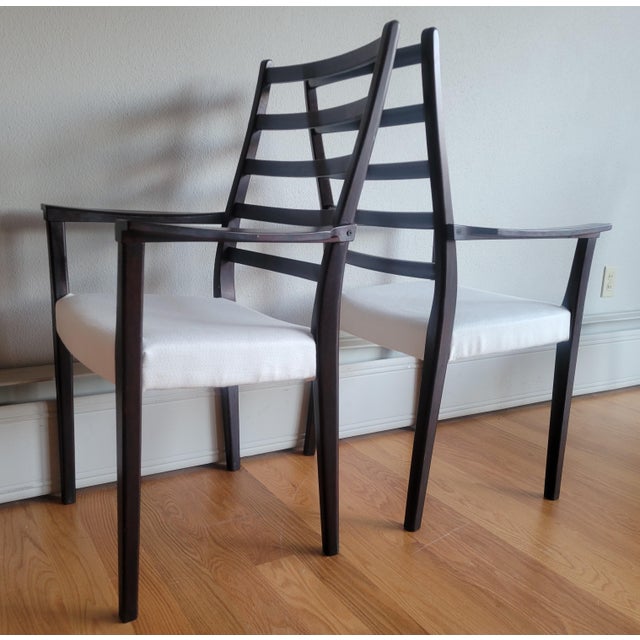 1970s 1970s Scandinavian Modern Rosewood Ladderback Dining Chairs by Svegards Markaryd of Sweden S/6 For Sale - Image 5 of 6
