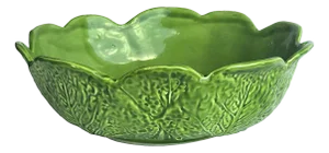 Vintage Vallauris French Majolica Trompe l'Oeil Cabbage Bowl