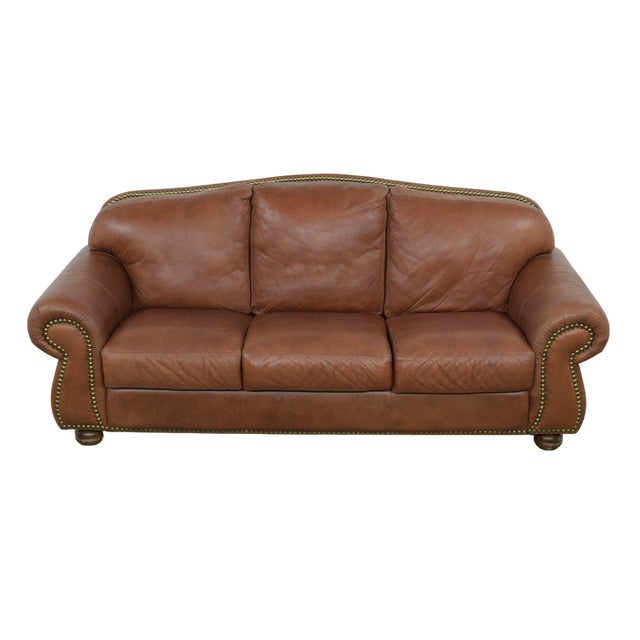 This Italian leather sofa by Chateau d’Ax represents the hallmark of European upholstery craftsmanship and luxury comfort....