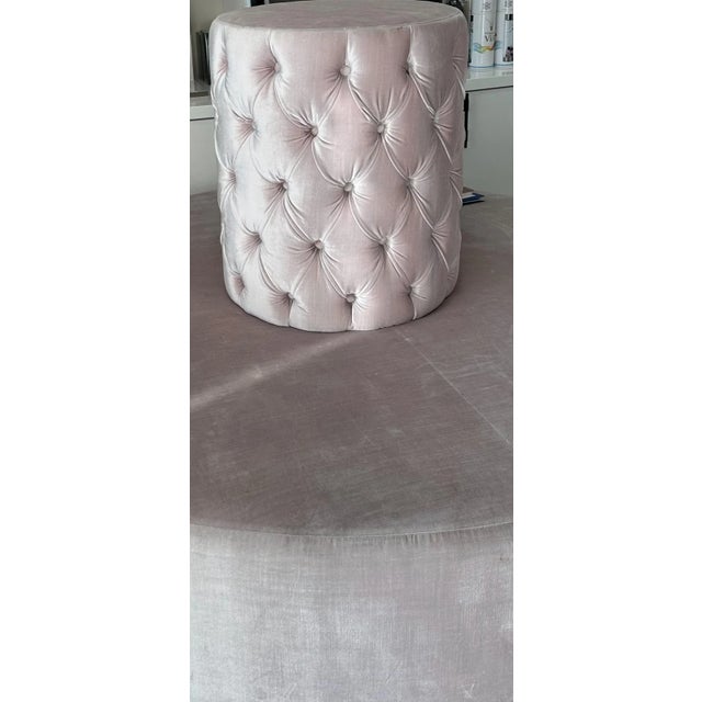 Stunning Custom Velvet Round Tufted Settee Elevate your space with this luxurious, custom-made round settee, designed and...