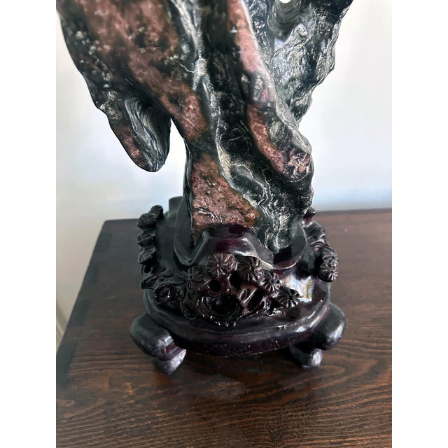 Large Chinese Scholar Rock Lingbi Stone on Display Stand For Sale - Image 17 of 18