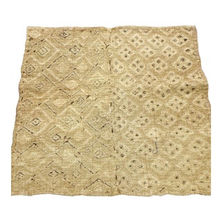 Authentic Shoowa Kuba Cloth | Vintage African Raffia Textile | Handwoven Tribal Wall Art | 22 X 24 Inches | Natural Geometric Décor For Sale