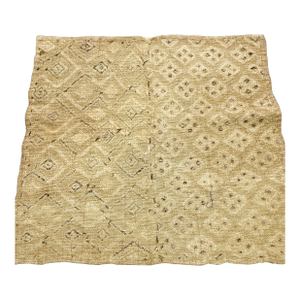 Authentic Shoowa Kuba Cloth | Vintage African Raffia Textile | Handwoven Tribal Wall Art | 22 X 24 Inches | Natural Geometric Décor