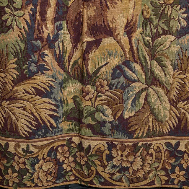 Textile Tall French Woodland Scene Tapestry, 1920s For Sale - Image 7 of 9