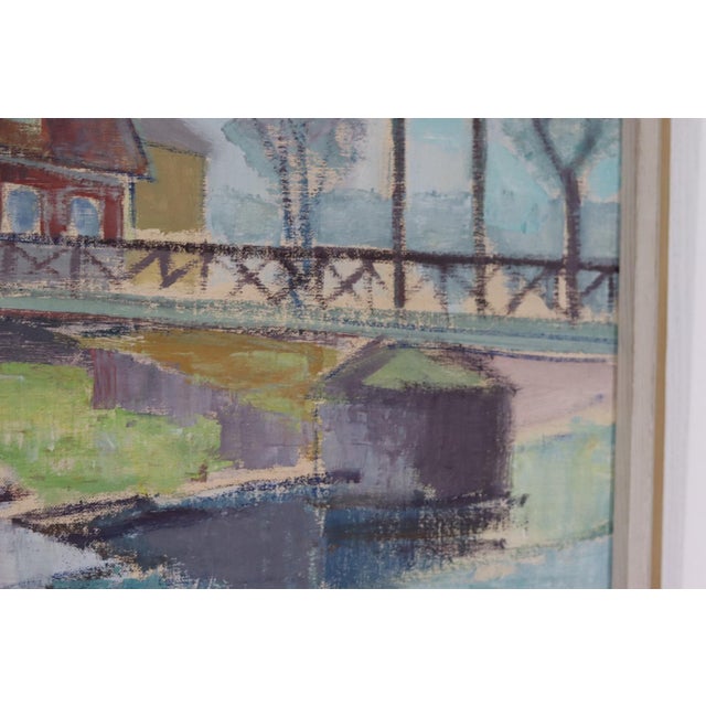 Mid-Century Modern G. Höglund, Harbour Scene, 1960s, Oil on Canvas, Framed For Sale - Image 3 of 12