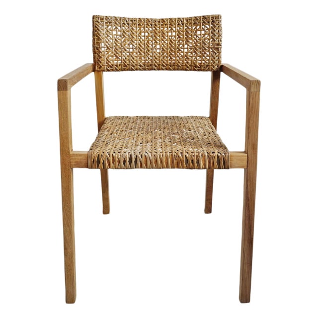 Ambra Outdoor Teak & Woven Dining Chair For Sale