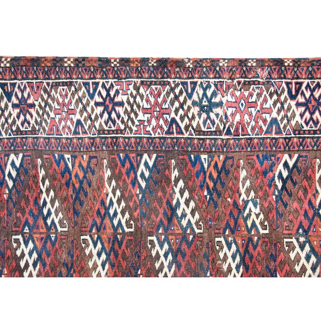 Early 20th Century Persian Yamut Rug For Sale - Image 4 of 14