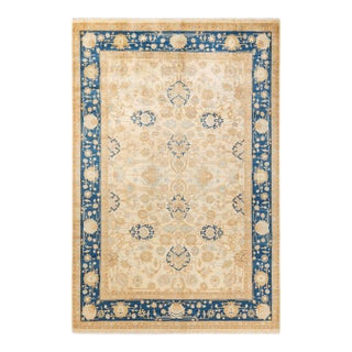 Mogul, One-of-a-Kind Hand-Knotted Area Rug - Ivory, 6' 1" x 8' 10" For Sale