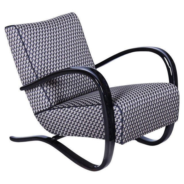 Art Deco Armchair in Beech attributed to J. Halabala for Up Zavody, Czech, 1930s For Sale - Image 12 of 12