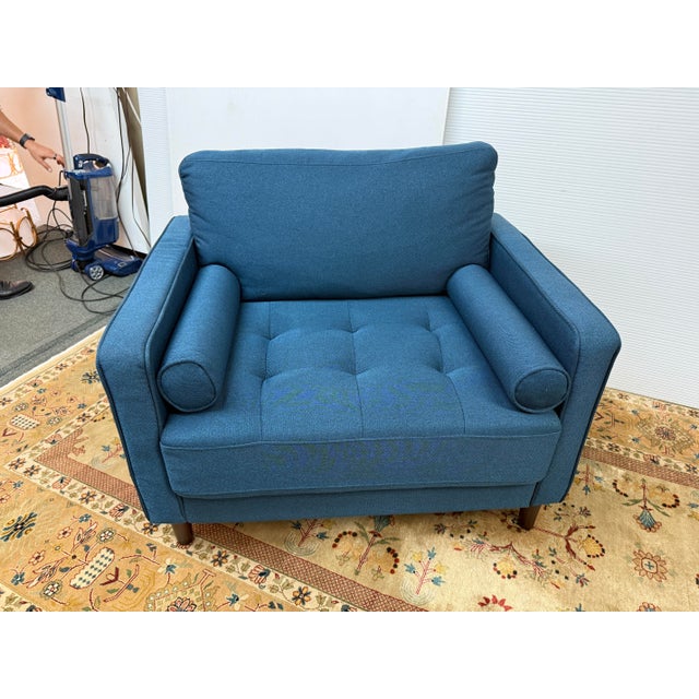Textile Lifestyle Solution Lilith Lounge Chair, Teal For Sale - Image 7 of 12