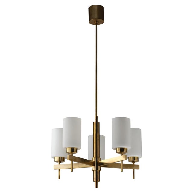 Goldenrod Vintage Brass Chandeliers by Hans-Agne Jakobsson, 1960s, Set of 3 For Sale - Image 8 of 8