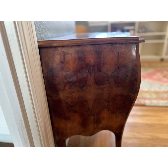 1950s Bombé Commode – Burl Walnut, Louis XV Style For Sale - Image 4 of 6