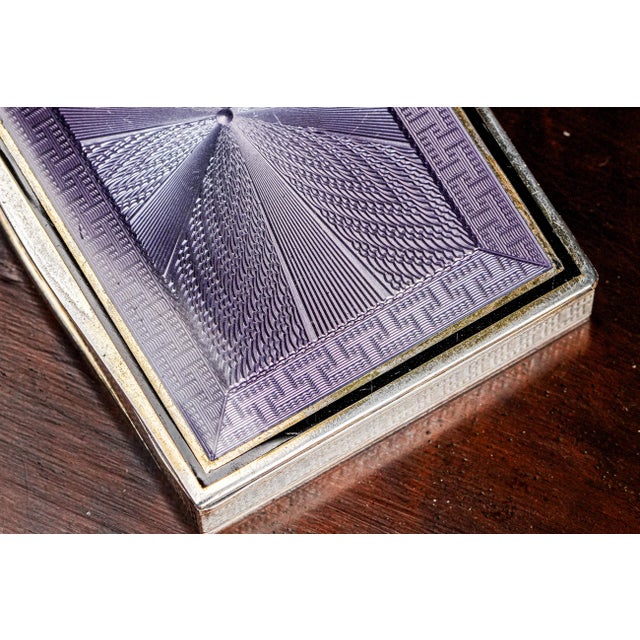 Exquisite Purple Guilloché Antique Enamel Continental Silver Trinket Snuff Box For Sale In New York - Image 6 of 18