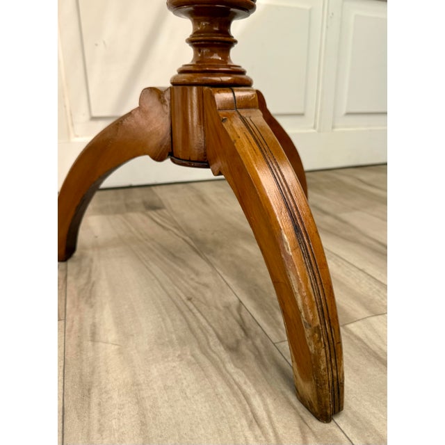 Antique Turned Wood Cheval Dressing Shaving Mirror With Pedestal Shelf For Sale - Image 11 of 14