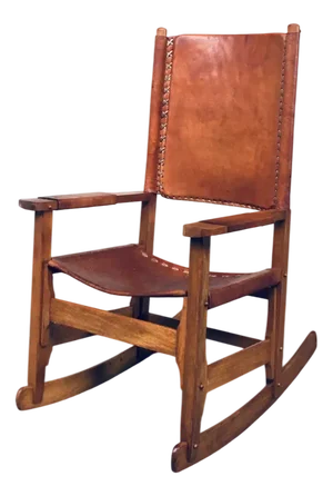 Leather Rocking Chair by Werner Biermann for Arte Sano Bogota, Colombia, 1960s