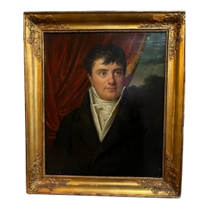 Circa 1810 Painting, Portrait of a Gentleman, Framed