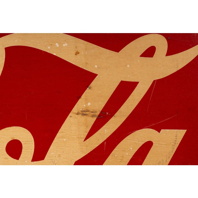 1940s Large Coca Cola Framed Tin Litho Sign For Sale - Image 9 of 13