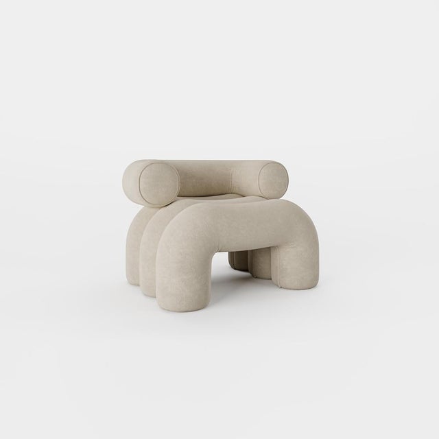 Not Yet Made - Made To Order Set of Misty Beige Aurora Armchairs by Nelson Araujo For Sale - Image 5 of 14