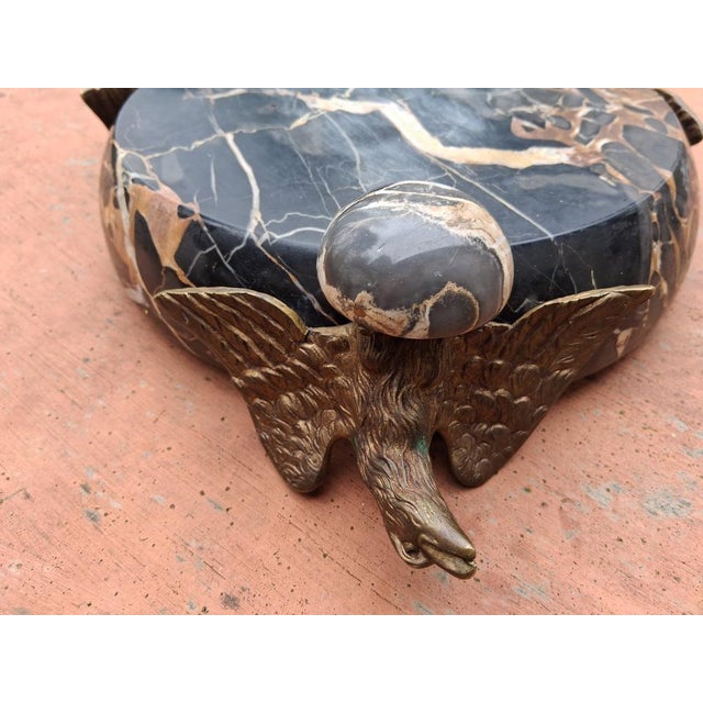 Antique Marble Centerpiece with Bronze Eagles, 1890s For Sale - Image 14 of 16