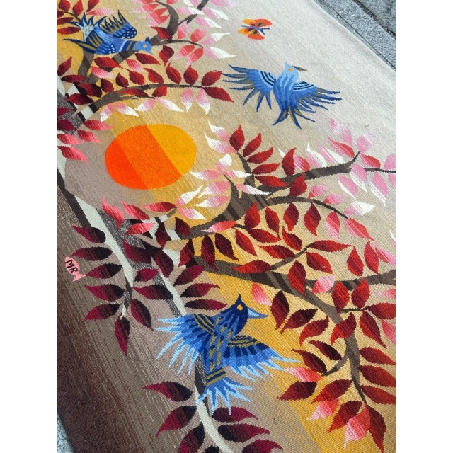 French Tapestry by Michèle Ray Arbre Dor for Aubusson, 1950s For Sale - Image 14 of 18