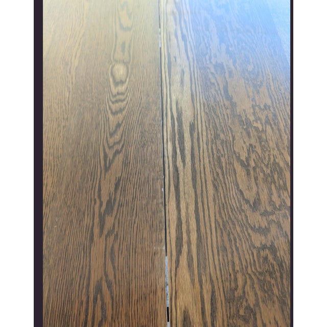 Late 19th Century Early American Solid Oak Banquet Dining Table With Fluted Legs on Casters For Sale - Image 15 of 18