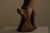 French Brutalist Sculptural Table Lamp in Olive Wood, 1970s For Sale - Image 4 of 11