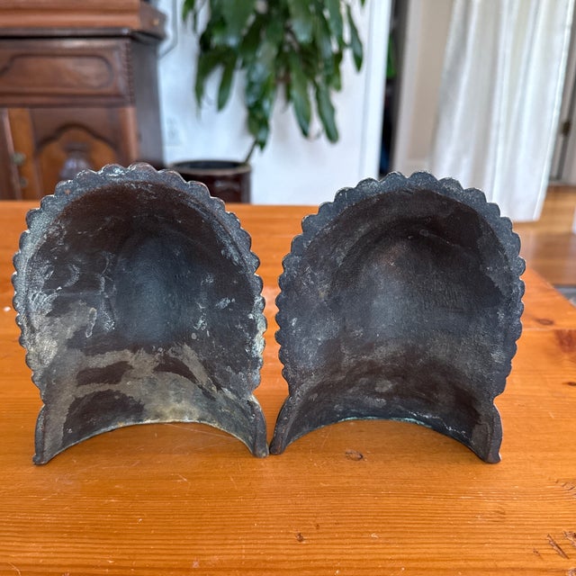 Mid 20th Century Indian Head Cast Iron Bookends For Sale - Image 12 of 12