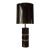 Vintage Mod Cylindrical Chrome and Black Ceramic Stacked Accent Table Lamp For Sale