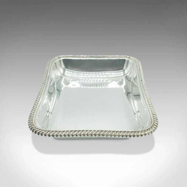 This is an antique bonbon dish. An English silver plated serving or fruit tray, dating to the late Victorian period, circa...