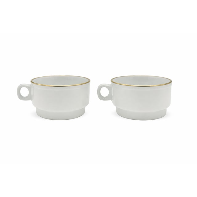 Mid-Century Modern Vintage Villa d'Este Hotel Italy Richard Ginori Coffee Cups - a Pair For Sale - Image 3 of 9