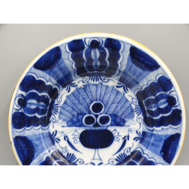 Delft 18th-Century Delft Peacock Plate Maker's Mark For Sale - Image 4 of 10