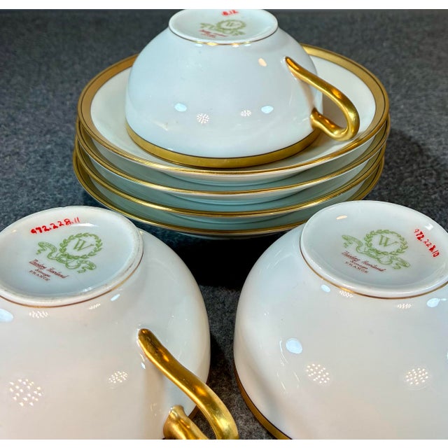 Limoges, France Early 20th Century Theodore Haviland Porcelain Cup & Saucer Set - 7 pcs For Sale - Image 4 of 8