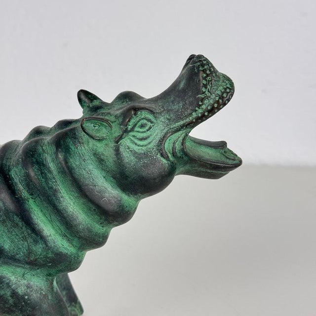 1980s Patinated Hippopotamus Sculpture, 1980s, Bronze For Sale - Image 5 of 15