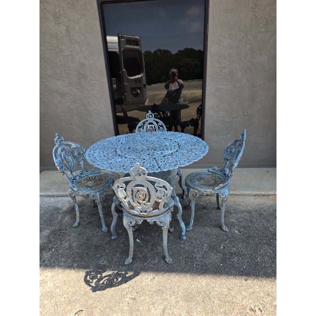 1950s Victorian Style Garden Table and Chair Set For Sale - Image 5 of 18