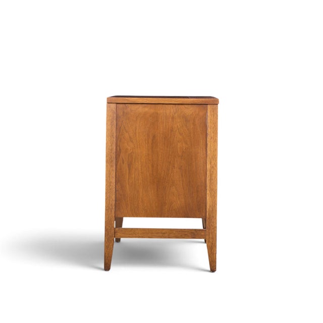 Mid 20th Century Broyhill Brasilia Mid Century Walnut and Brass Credenza With Hutch For Sale - Image 5 of 13